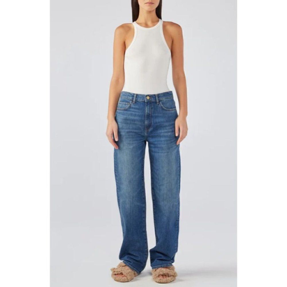 Triarchy Womens Ms Keaton High Rise Baggy Jeans Sz 24 Organic medium Indigo New